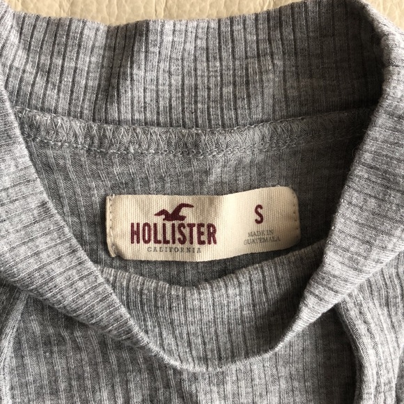 Hollister cutout mock neck ribbed long sleeve heather grey - Picture 3 of 7